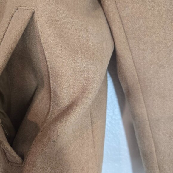 Gap Moto Jacket Quilted Women Medium Wool Blend Zip Brown Pockets Fall - Picture 6 of 11